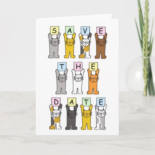 Sla de datum op Schattigee katten Aankondiging (Voorkant)