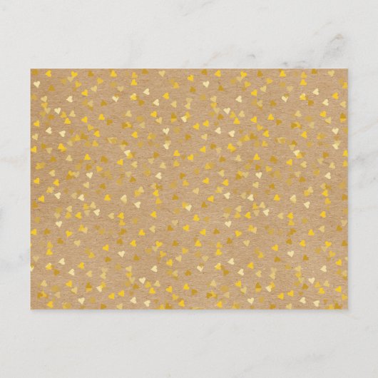 Sla de datum op Script Agenda Gouden Hart Rustiek Aankondigingskaart (Achterkant)