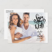 Sla de datum op Script Vlekken Foto Briefkaart (Voorkant / Achterkant)