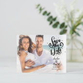 Sla de datum op Script Vlekken Foto Briefkaart (Staand voorkant)