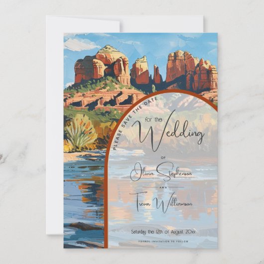 Sla de datum op - Sedona Red Rock Cathedral Kaart (Voorkant)