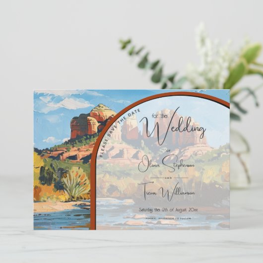 Sla de datum op - Sedona Red Rock Cathedral Kaart (Staand voorkant)