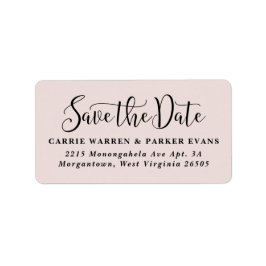 Sla de datum op simpele roze retouradres etiket