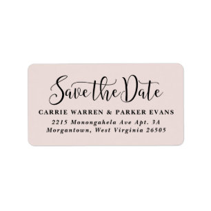 Sla de datum op simpele roze retouradres etiket