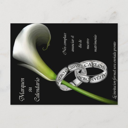 Sla de datum op (Spaans) Aankondigingskaart (Voorkant)