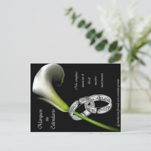 Sla de datum op (Spaans) Aankondigingskaart (Staand voorkant)