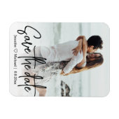 sla de datum op, stijlvolle bruidsfoto van het han magneet (Horizontaal)