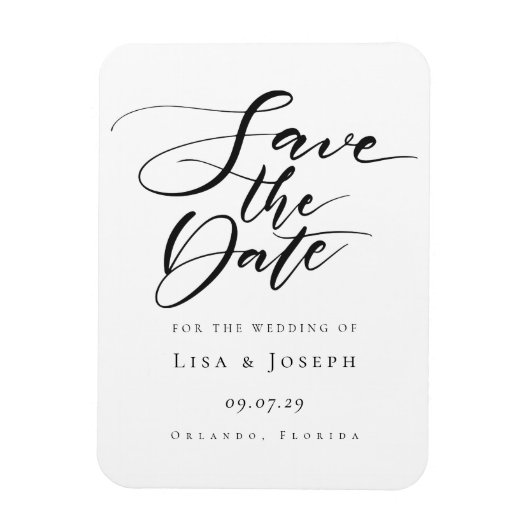 Sla de datum op Stijlvolle chic kalender Magneet (Verticaal)