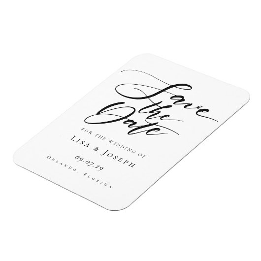 Sla de datum op Stijlvolle chic kalender Magneet (Linkerzijde)