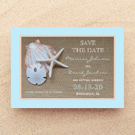 Sla de datum op Strand Huwelijksuitnodiging Save The Date