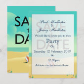 Sla de datum op Strand vintage Kaart (Voorkant / Achterkant)