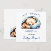 Sla de datum op Teddy Bear Baby Shower (Voorkant / Achterkant)