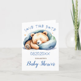 Sla de datum op Teddy Bear Baby Shower Aankondiging