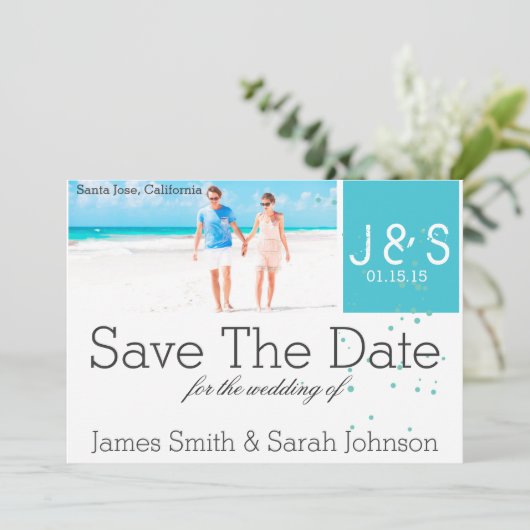 Sla de datum op - telkens thema save the date (Staand voorkant)