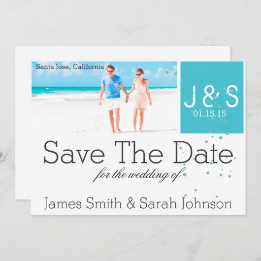 Sla de datum op - telkens thema save the date (Voorkant / Achterkant)