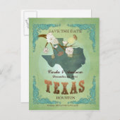 Sla de datum op - Texas kaart met mooie vogels (Voorkant / Achterkant)