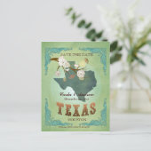 Sla de datum op - Texas kaart met mooie vogels (Staand voorkant)