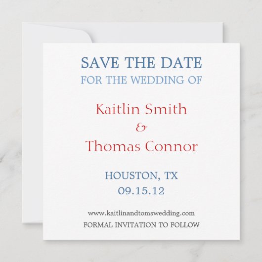 Sla de datum op - - Texas Save The Date (Achterkant)