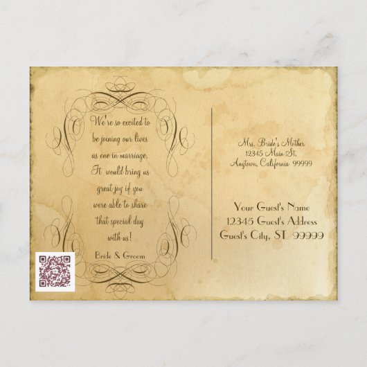 Sla de datum op - Thee gekleurd  Tharpe 3 Aankondigingskaart (Achterkant)