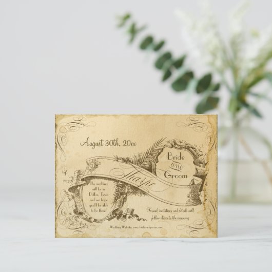 Sla de datum op - Thee gekleurd  Tharpe 3 Aankondigingskaart (Staand voorkant)