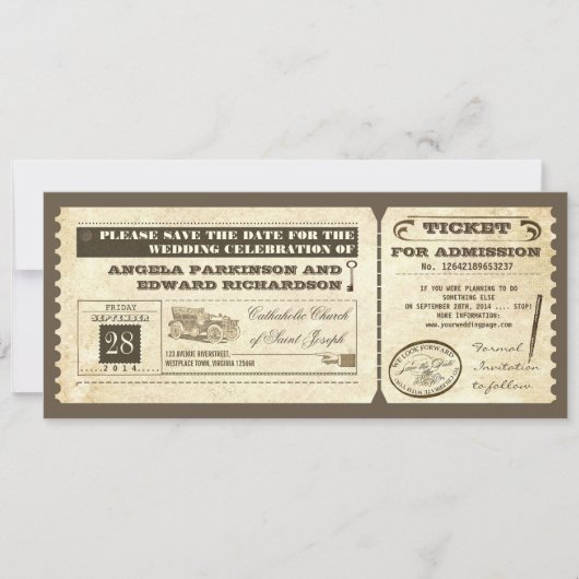 Sla de datum op  tickets ontwerp save the date (Voorkant)