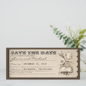 Sla de datum op ticketuitnodigingen save the date (Staand voorkant)