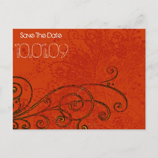 Sla de datum op - Tree Swirls - Gepersonaliseerd Aankondigingskaart (Voorkant)