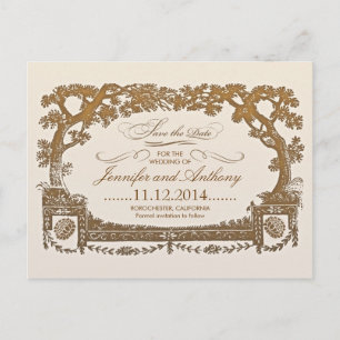 Sla de datum op  Trees Typografische briefkaarten