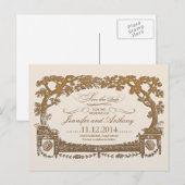 Sla de datum op  Trees Typografische briefkaarten (Voorkant / Achterkant)