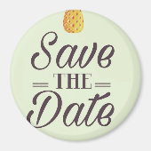 Sla de datum op Trouw Antieke Ananassen Magneet (Voorkant)