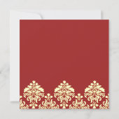 Sla de datum op trouw uitnodigingskaart rode damas kaart (Achterkant)