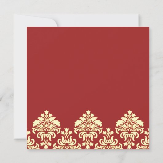 Sla de datum op trouw uitnodigingskaart rode damas kaart (Achterkant)