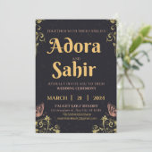 Sla de datum op trouw uitnodigingskaarten bewerkba kaart (Staand voorkant)