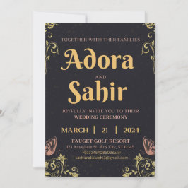 Sla de datum op trouw uitnodigingskaarten bewerkba kaart