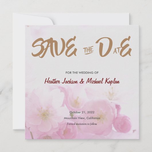 Sla de datum op Trouwdag Professionele Klassieke B Save The Date (Voorkant)