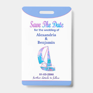Sla de datum op trouwdag waterverf badge