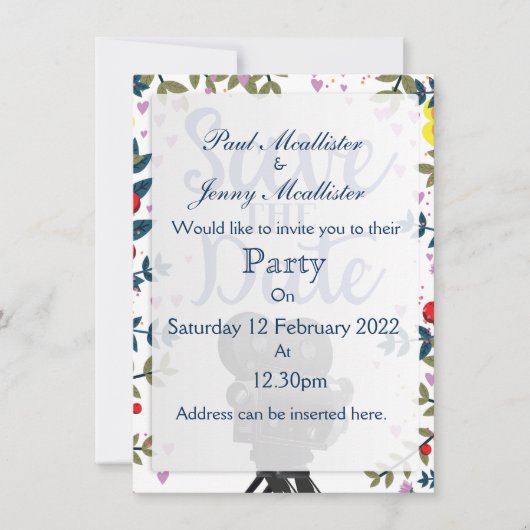 Sla de datum op Trouwfilmcamera Kaart (Voorkant)