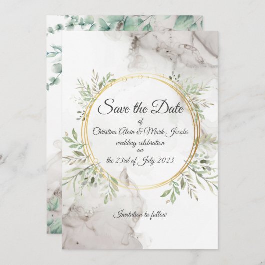 Sla de datum op trouwkaart kaart (Voorkant / Achterkant)