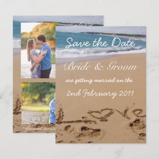 Sla de datum op trouwkaart save the date (Voorkant / Achterkant)