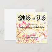 Sla de datum op Trouwprofessional Klassieke Bloeme Save The Date (Voorkant / Achterkant)