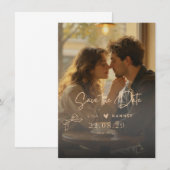 Sla de datum op Trouwuitnodiging | Romantisch Save The Date (Voorkant / Achterkant)