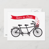Sla de datum op, trouwuitnodiging tandem fiets aankondigingskaart (Voorkant / Achterkant)