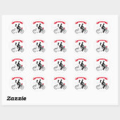 Sla de datum op, trouwuitnodiging tandem fiets ronde sticker (Vel)