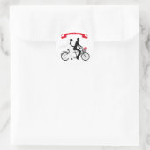 Sla de datum op, trouwuitnodiging tandem fiets ronde sticker (Tas)