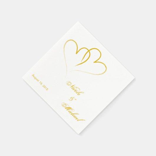 Sla de datum op - twee harten met elkaar verweven servet (Hoek)