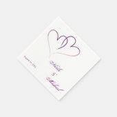 Sla de datum op - twee harten met elkaar verweven servetten (Hoek)