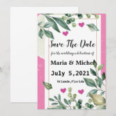 Sla de datum op uitnodiging van het huwelijk op (Voorkant / Achterkant)