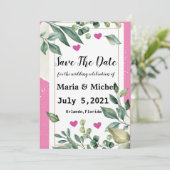 Sla de datum op uitnodiging van Widding (Staand voorkant)