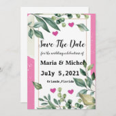 Sla de datum op uitnodiging van Widding (Voorkant / Achterkant)