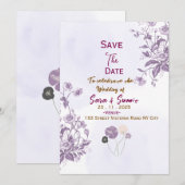 Sla de datum op uitnodigingen (Voorkant / Achterkant)